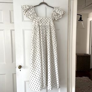 H&M long poka dot dress with pockets never worn